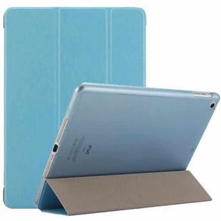 For iPad 9.7 (2018) & iPad 9.7 inch (2017) & iPad Air Silk Texture Horizontal Flip Leather Case with Three-folding Holder(Blue)