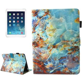For iPad 9.7 (2018) & iPad 9.7 inch 2017 / iPad Air / iPad Air 2 Universal Green Marble Pattern Horizontal Flip Leather Protective Case with Holder & Card Slots