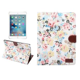 For New iPad 9.7 inch iPad air (IPAD5) & IPAD air2 (IPAD6) Universal Flower Pattern Cloth Surface Horizontal Flip Leather Protective Case with Holder & Card Slots & Wallet & Sleep(White)