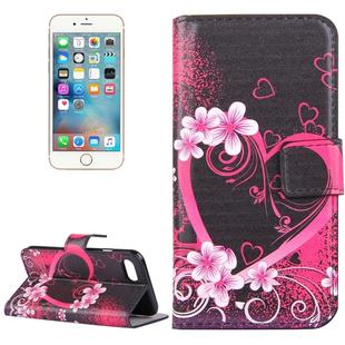 For  iPhone 8 & 7  Peach Blossom Heart Pattern Leather Case with Holder & Card Slots & Wallet 