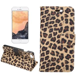 For  iPhone 8 & 7  Leopard Pattern Horizontal Flip Leather Case with Holder & Card Slots & Wallet(Yellow)