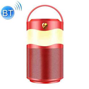 OVLENG Y8 Portable Smart Bluetooth V5.0 Music Speaker with Handle & Colorful LED Night Light, Support Hands-free Call, TF Card, FM, AUX Input(Red)