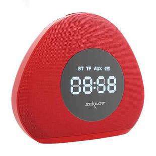 ZEALOT S23 Multifunctional Clock Wireless Bluetooth Speaker, Built-in Microphone, Support Bluetooth Call & Two Alarms & AUX & TF Card & Dimmable LED Light (Red)
