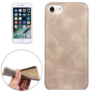 For  iPhone 8 & 7  Crazy Horse Texture Leather Surface Soft TPU Protective Back Case(Grey)