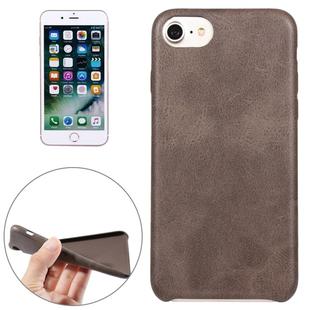 For  iPhone 8 & 7  Crazy Horse Texture Leather Surface Soft TPU Protective Back Case(Brown)