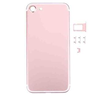 5 in 1 for iPhone 7 (Back Cover + Card Tray + Volume Control Key + Power Button + Mute Switch Vibrator Key) Full Assembly Housing Cover(Rose Gold)