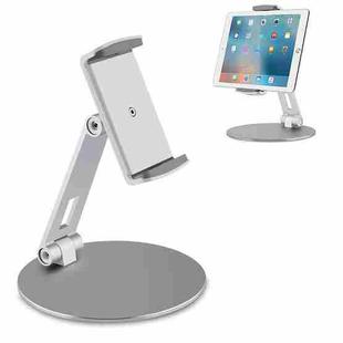 AP-7C Universal Foldable Aluminum Alloy Lazy Stand Desktop Phone Stand with Rotatable Base (Silver)