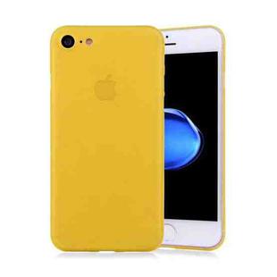 For  iPhone 8 & 7  Frosted Transparent Protective Back Cover Case(Yellow)