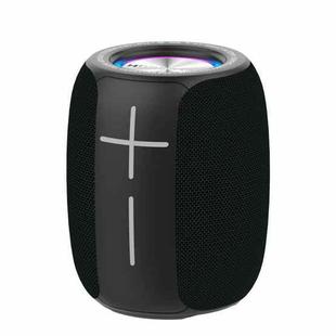 HOPESTAR P22 TWS Portable Outdoor Waterproof Woven Textured Bluetooth Speaker with LED Color Light, Support Hands-free Call & U Disk & TF Card & 3.5mm AUX & FM (Black)
