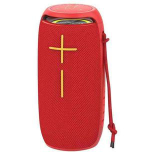 HOPESTAR P29 TWS Portable Outdoor Waterproof Round Square Head Bluetooth Speaker, Support Hands-free Call & U Disk & TF Card & 3.5mm AUX & FM(Red)