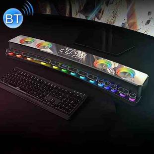 SOAIY SH39 Colorful Spectrum Lighting Effect + Mechanical Buttons + Clock Alarm + Battery Desktop Home Gaming Bluetooth Speaker(Black)