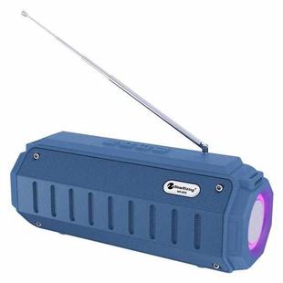 New Rixing NR-905FM TWS Bluetooth Speaker Support Hands-free Call / FM with Shoulder Strap & Antenna (Blue)
