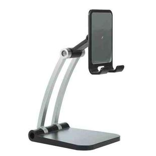 A18 Universal Aluminum Alloy Two-section Folding Mobile Phone Tablet Holder(Black)