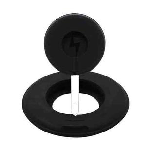 2 in 1 Silicone Desktop Wireless Charger Telescopic Stand For iPhone / Watch Wireless Charger (Black)