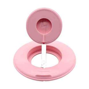 2 in 1 Silicone Desktop Wireless Charger Telescopic Stand For iPhone / Watch Wireless Charger (Pink)