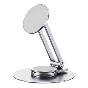 LK-T639 360 Degree Rotatable Foldable Magnetic Aluminum Alloy Desktop Phone Holder (Silver)