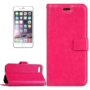 For  iPhone 8 & 7  Crazy Horse Texture Horizontal Flip Leather Case with Magnetic Buckle & Holder & Card Slots & Wallet & Photo Frame(Magenta)
