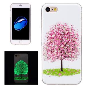 For  iPhone 8 & 7  Noctilucent Cherry Tree Pattern IMD Workmanship Soft TPU Back Cover Case