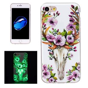 For  iPhone 8 & 7  Noctilucent Sika Deer Pattern IMD Workmanship Soft TPU Back Cover Case