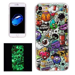 For  iPhone 8 & 7  Noctilucent Rubbish Pattern IMD Workmanship Soft TPU Back Cover Case