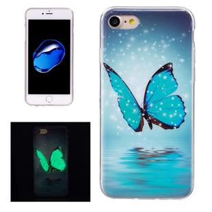 For  iPhone 8 & 7  Noctilucent Butterfly Pattern IMD Workmanship Soft TPU Back Cover Case