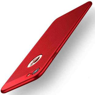MOFi for iPhone 7 Honeycomb Texture Breathable PC Shockproof Protective Back Cover Case(Red)