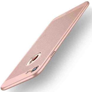 MOFi for iPhone 7 Honeycomb Texture Breathable PC Shockproof Protective Back Cover Case(Rose Gold)