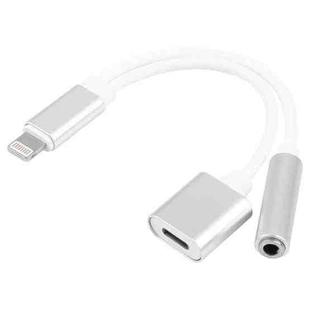 10cm 8 Pin Female & 3.5mm Audio Female to 8 Pin Male Charger Adapter Cable, Support iOS 10.3.1(Silver)