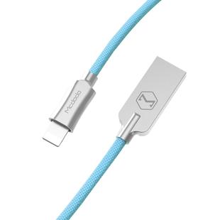 Mcdodo CA-3921 1.2m 2.4A Reversible 8 Pin to USB Nylon Weave TPE Jacket Data Sync Charging Cable with Zinc Alloy Head for iPhone, iPad(Blue)