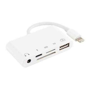 5 in 1  8 Pin to USB HUB And USB-C / Type-C And 3.5mm Earphone And SD And TF Card Reader