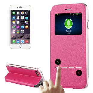 For  iPhone 8 & 7  Horizontal Flip Leather Case with Call Display ID & Holder(Magenta)