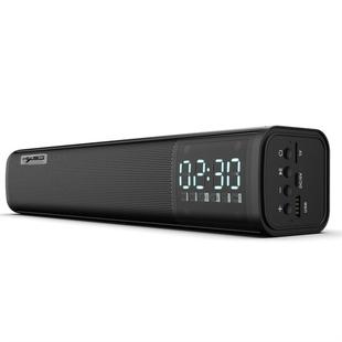 HXSJ Q2 Bluetooth 5.0 Stylish Desktop Bluetooth Speaker, Support FM / TF Card / AUX / USB / Alarm Clock (Black)