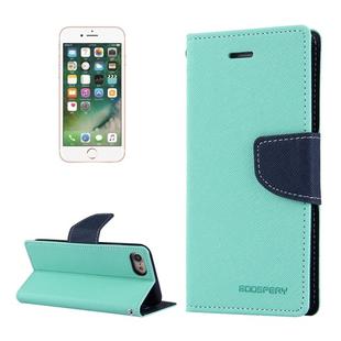 GOOSPERY FANCY DIARY for  iPhone 8 & 7  Cross Texture Horizontal Flip Leather Case with Card Slots & Wallet & Holder(Mint Green)