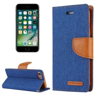 GOOSPERY CANVAS DIARY for  iPhone 8 & 7  Canvas Texture Horizontal Flip Leather Case with Card Slots & Wallet & Holder(Dark Blue)