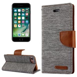 GOOSPERY CANVAS DIARY for  iPhone 8 & 7  Canvas Texture Horizontal Flip Leather Case with Card Slots & Wallet & Holder(Grey)