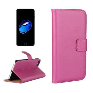 For  iPhone 8 & 7  Genuine Split Horizontal Flip Leather Case with Holder & Card Slots & Wallet(Magenta)