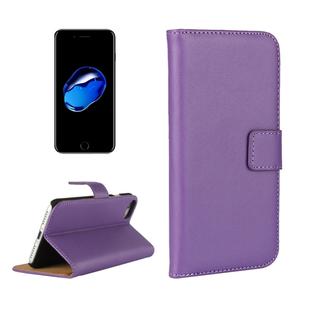 For  iPhone 8 & 7  Genuine Split Horizontal Flip Leather Case with Holder & Card Slots & Wallet(Purple)
