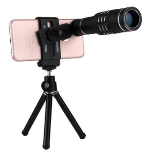 Universal 18X Magnification Lens Mobile Phone 3 in 1 Telescope + Tripod Mount + Mobile Phone Clip(Black)