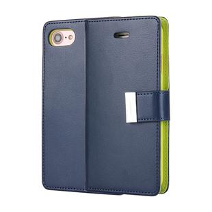 GOOSPERY RICH DIARY for  iPhone 8 & 7  PU + TPU Crazy Horse Texture Horizontal Flip Leather Case with Card Slots & Wallet(Dark Blue)