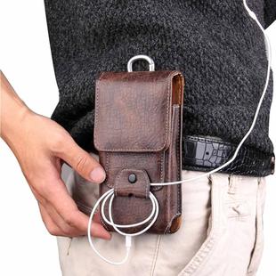 For  iPhone 8 & 7  & 6s & 6 Vertical Flip Retro Elephant Texture Leather Case / Waist Bag with Card Slots & Back Splint & Buckle & Earphone Hole(Coffee)
