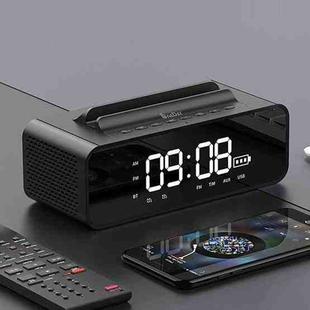 Oneder V06 Smart Sound Box Wireless Bluetooth Speaker, LED Screen Alarm Clock, Support Hands-free & FM & TF Card & AUX & USB Drive (Black)