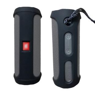 Portable Silica Gel Bluetooth Speaker Protective Case for JBL Flip4 (Black)