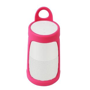 Portable Silica Gel Bluetooth Speaker Protective Case for BOSE Soundlink Revolve+ (Rose Red)