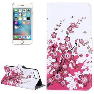 For iPhone 8 Plus & 7 Plus   Plum Blossom Pattern Leather Case with Holder & Card Slots & Wallet