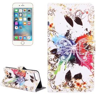 For iPhone 8 Plus & 7 Plus   Crystal Butterfly Pattern Leather Case with Holder & Card Slots & Wallet