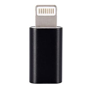ENKAY Hat-Prince Aluminium Alloy 8 Pin Male to Micro USB Female Data Transmission Charging Adapter(Black)