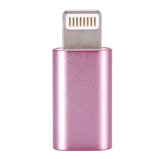 ENKAY Hat-Prince Aluminium Alloy 8 Pin Male to Micro USB Female Data Transmission Charging Adapter(Pink)