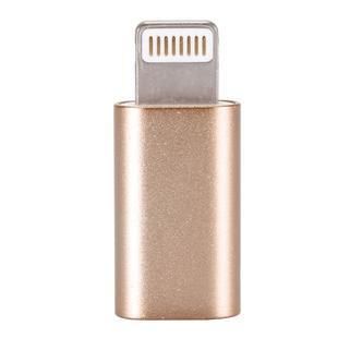 ENKAY Hat-Prince Aluminium Alloy 8 Pin Male to Micro USB Female Data Transmission Charging Adapter(Gold)