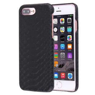 For iPhone 8 Plus & 7 Plus   Snakeskin Texture Paste Skin PC Protective Case(Black)