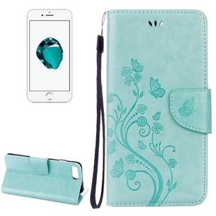 For iPhone 8 Plus & 7 Plus   Flowers Embossing Horizontal Flip Leather Case with Holder & Card Slots & Wallet & Lanyard(Green)